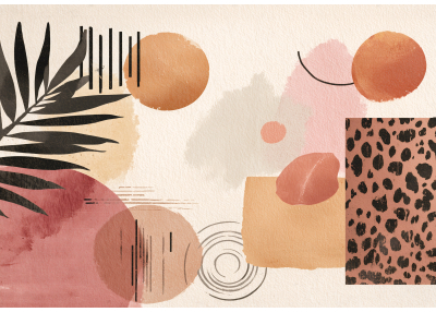 Фототапет Абстрактна композиция в топли теракотени тонове